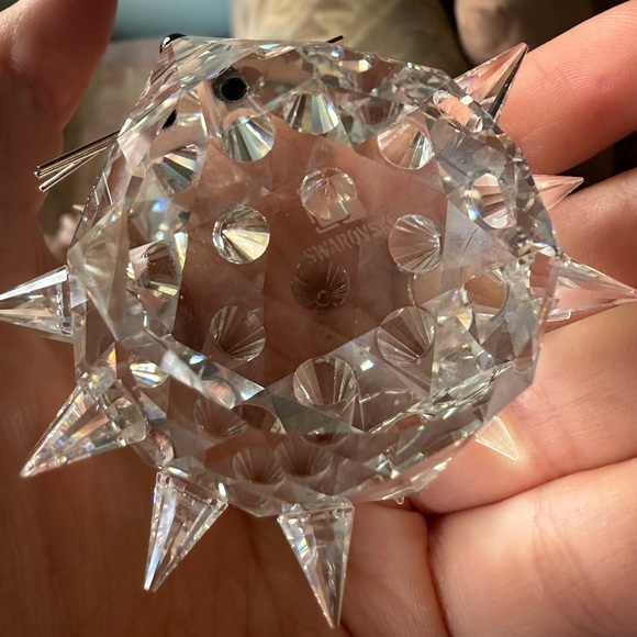 Swarovski Retired Silver Crystal Hedgehog Figure Vintage with box - Picture 2 of 7
